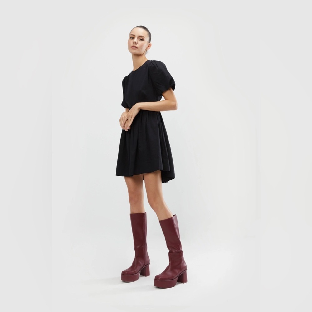 Oak + Fort Puff Sleeve 100% Cotton Mini Dress / Tempest